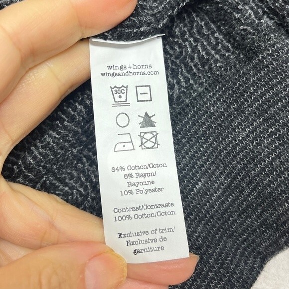 Wings+Horns Knit Mixed Pile Cardigan in Medium Black M - Picture 10 of 10